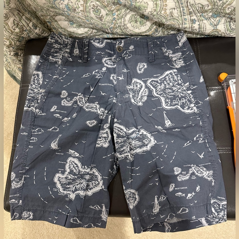 GAP Map Pattern Straight-Leg Shorts -